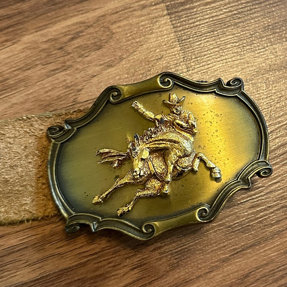 VTG 1978 Raintree Rodeo Equestrian Cowboy Belt With Brass Buckle - Picture 4 of 11